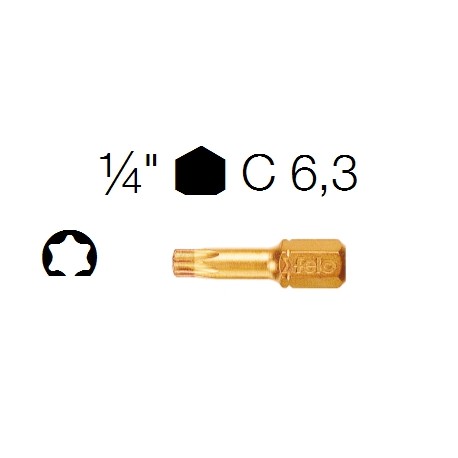 INSERTI TORX T6 - 1/4'' C 6,3