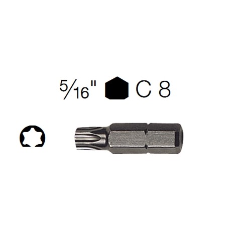 INSERTI ATTACCO 5/16" C 8 - TORX 60