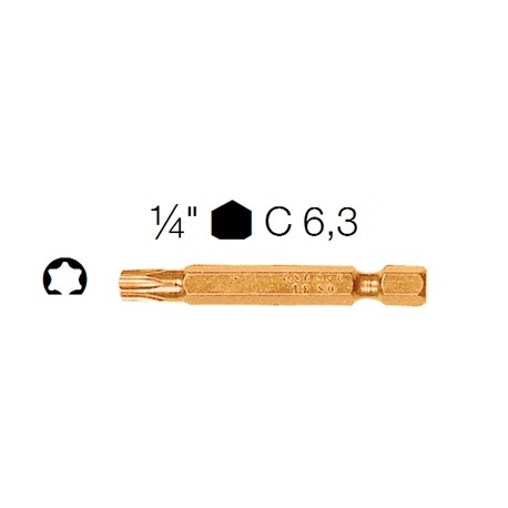 INSERTI TORX TIN T40 - 1/4'' E 6,3
