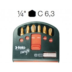 ASSORTIMENTO 6 INSERTI TIN PH-PZ + RACCORDO