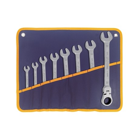 SET 8 RATCHET WRENCHES 8-22 mm + BAG