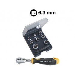 ASSORTIMENTO ATTACCO 1/4'' 9 UTENSILI + LEVA A CRICCHETTO