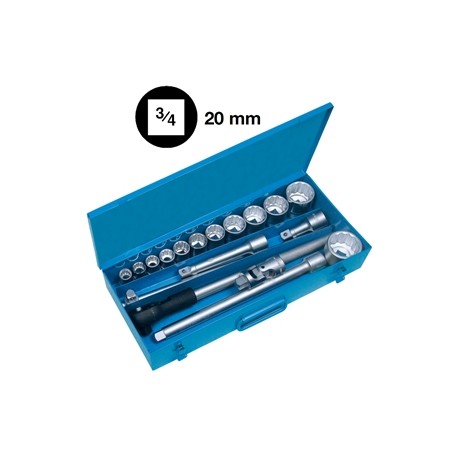 ASSORTIMENTO A 3117/4 CON 18 UTENSILI 3/4"