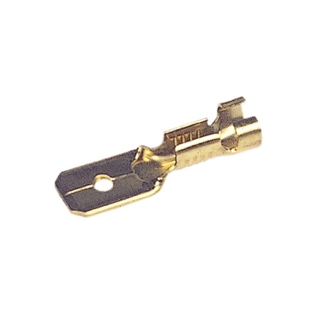 100 CAPICORDA PREISOLATI MASCHIO 6,3 mm-0,5-1 mm