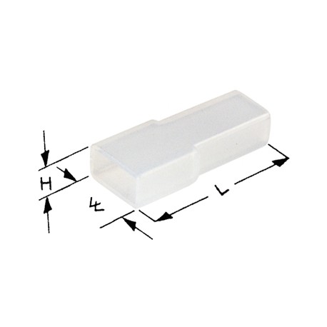 100 COVER TERMINALS FEMALE L.6,3 mm