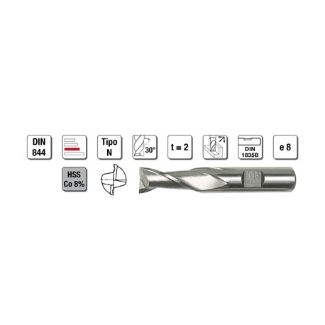 FRESE CIL.HSS DIN 844 Ø 12 mm